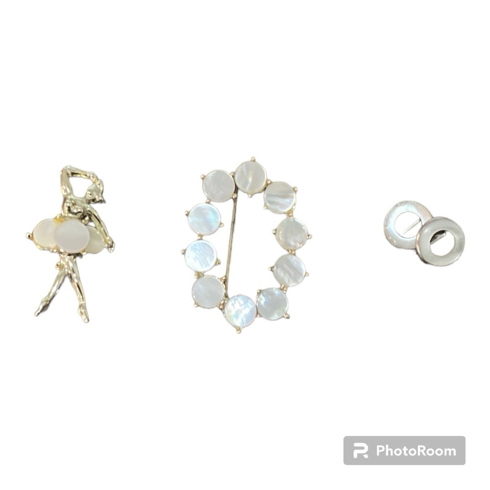 Vintage white Opal ballerina set Brooches